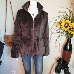Kristen Blake Brown Super Soft Faux Fur Jacket